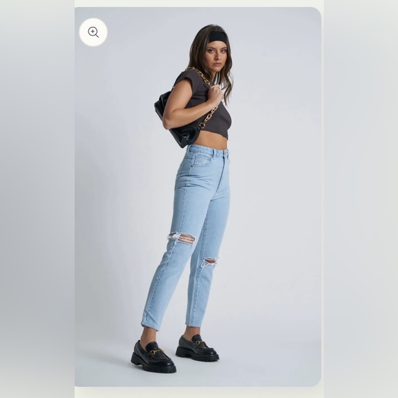 ABRAND 94 High Slim 'Daisy Blue' NWT size 25 - Picture 3 of 5